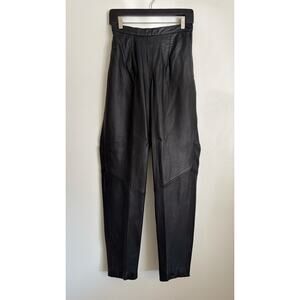 Black Vintage Valerie Stevens New Zealand Lambskin High Rise Leather Pants 6
